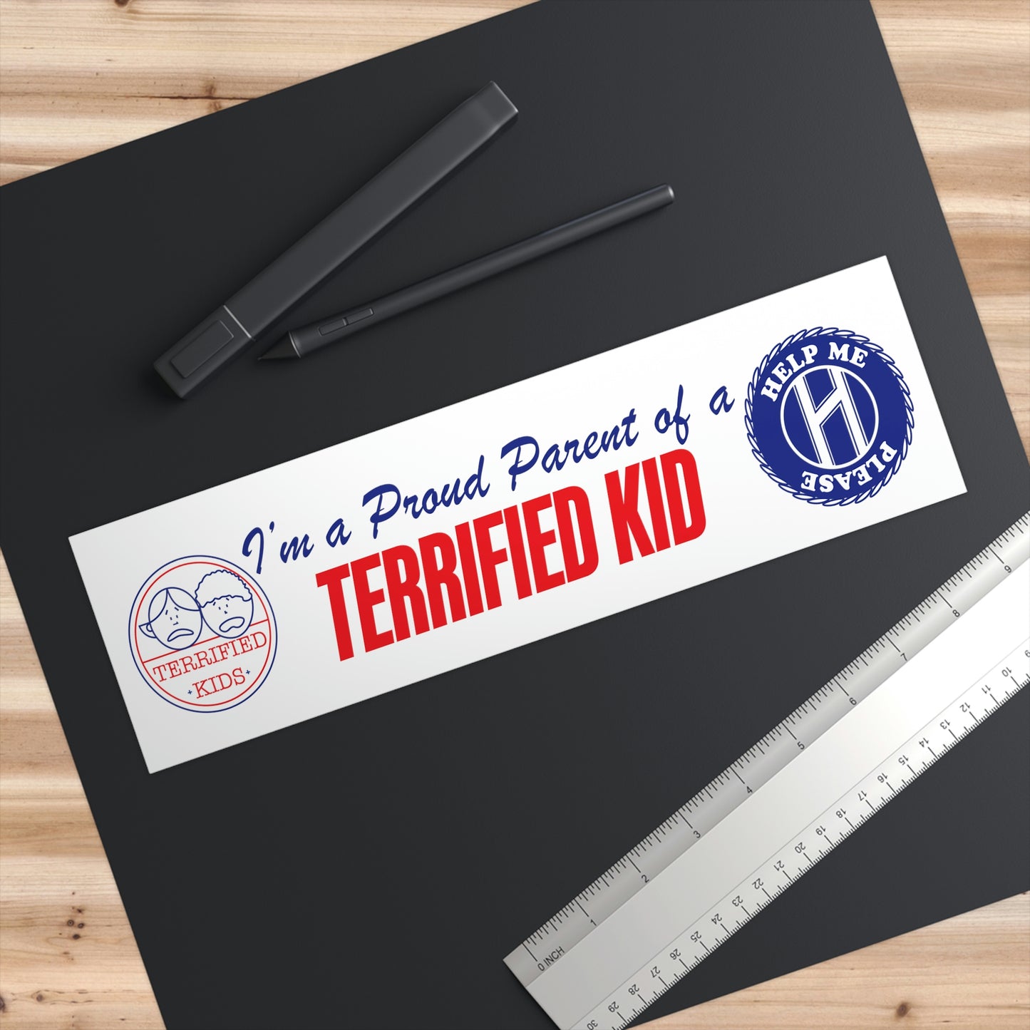 Terrified Kid Bumper Sticker